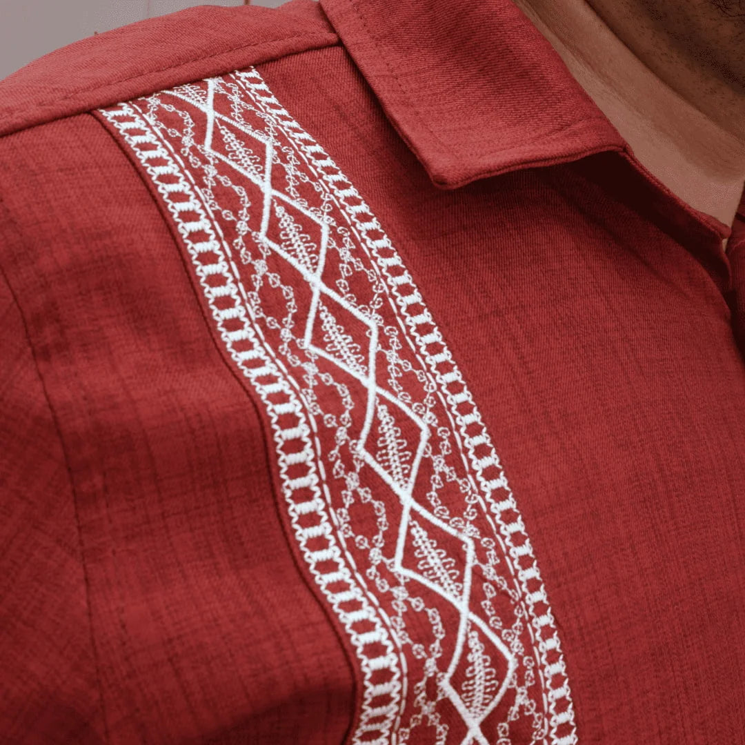 Camisa Guayabera Manga Corta Chedrón