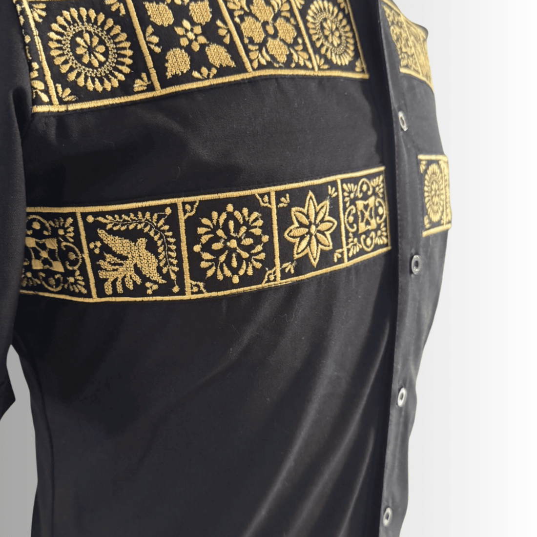 Camisa Guayabera Talavera Mexicana Negro