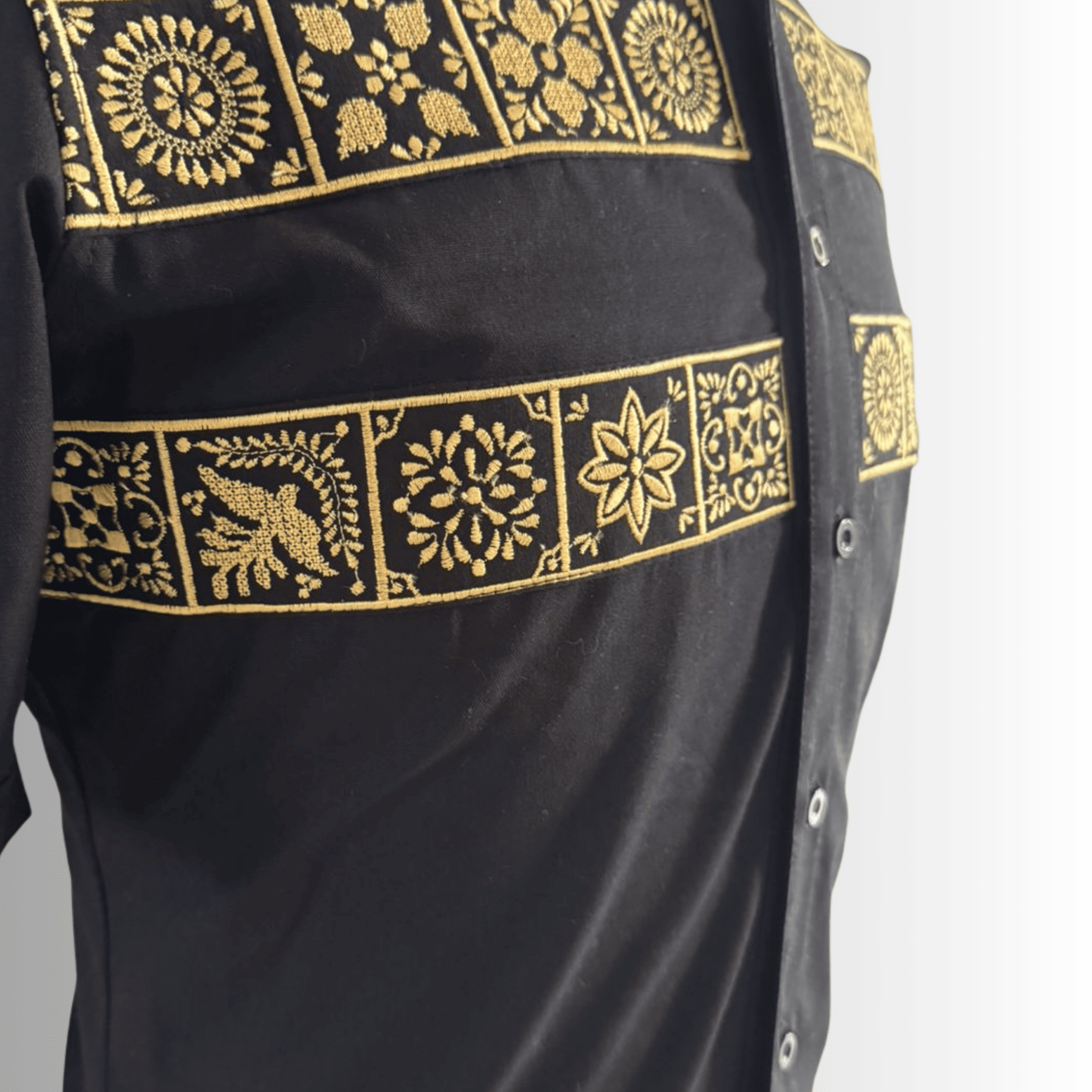 Camisa Guayabera Talavera Mexicana Negro