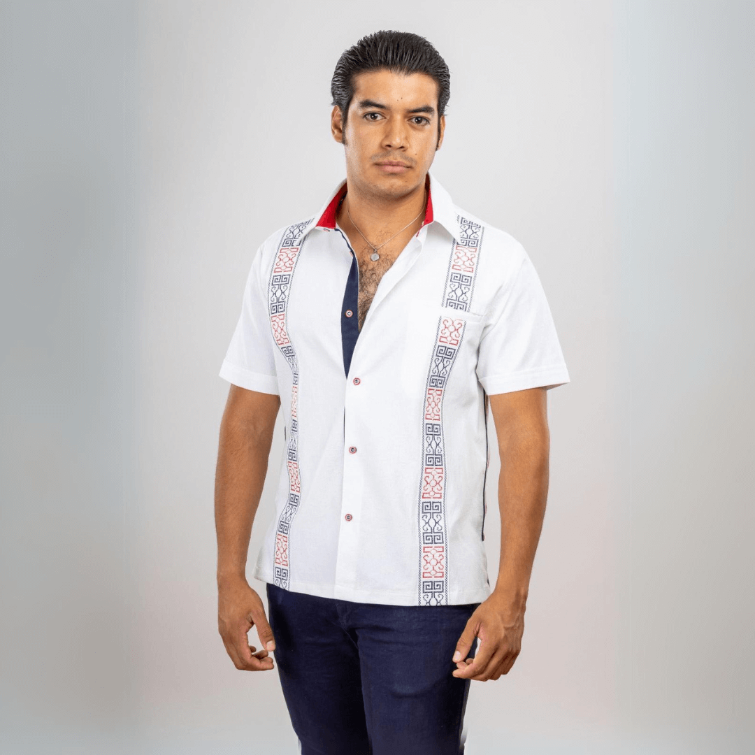 Camisa Guayabera Blanca Bordada TMY