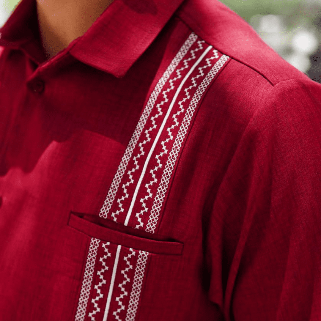 Camisa Guayabera Tinto