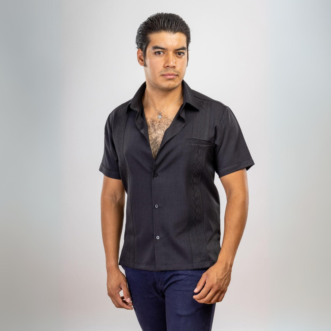 Camisa Guayabera Negra