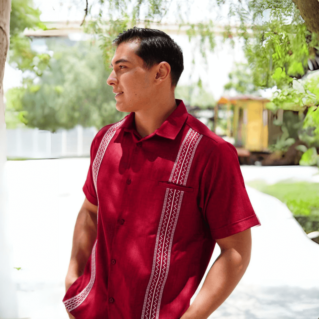 Camisa Guayabera Tinto