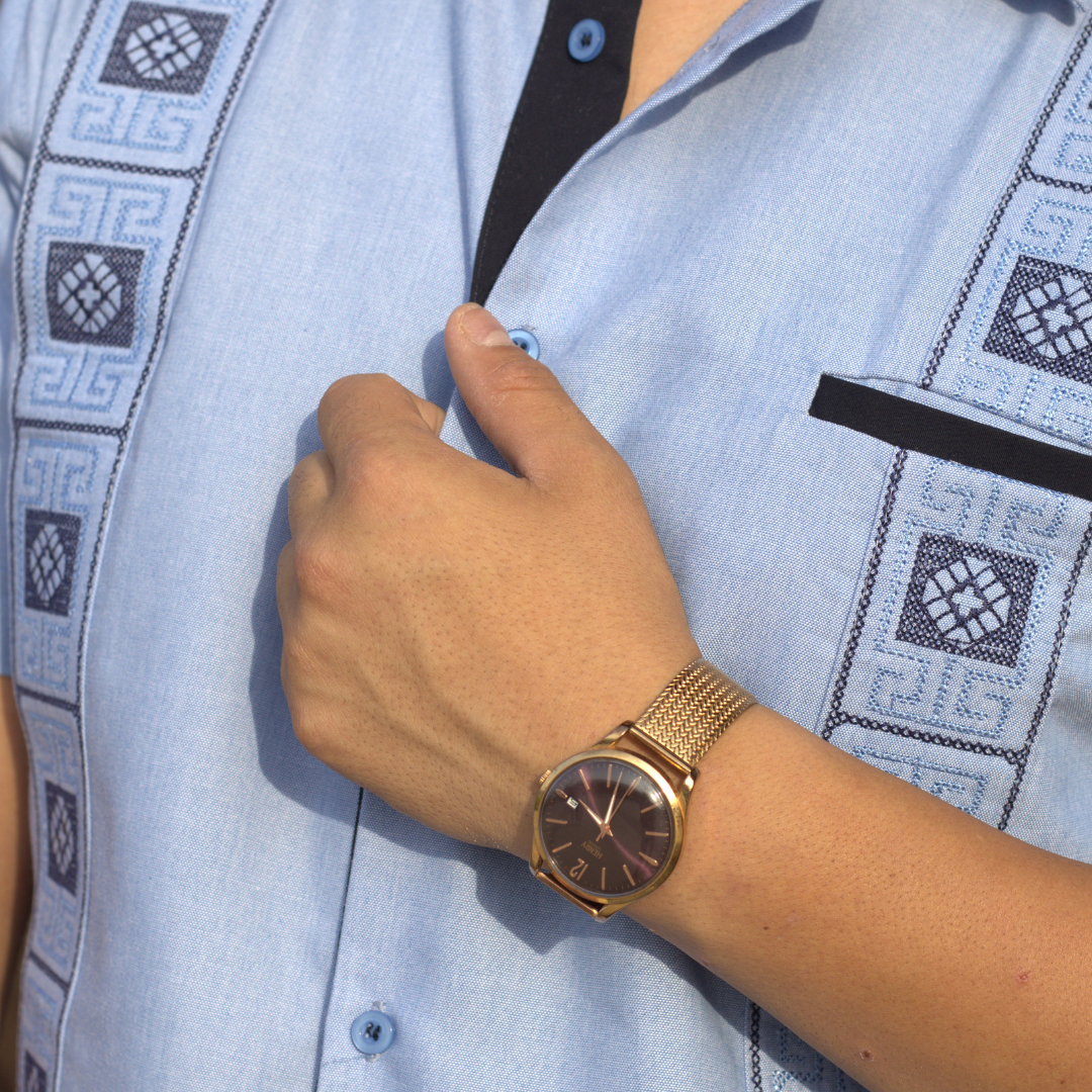 Camisa Guayabera Azul Cielo