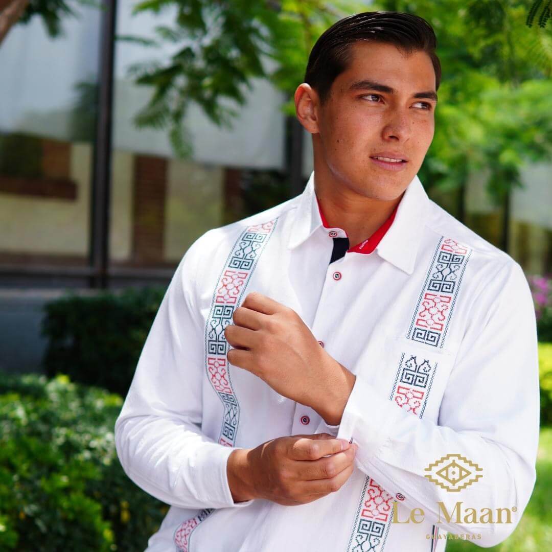 Camisa Guayabera M/Larga Blanca Bordada TMY