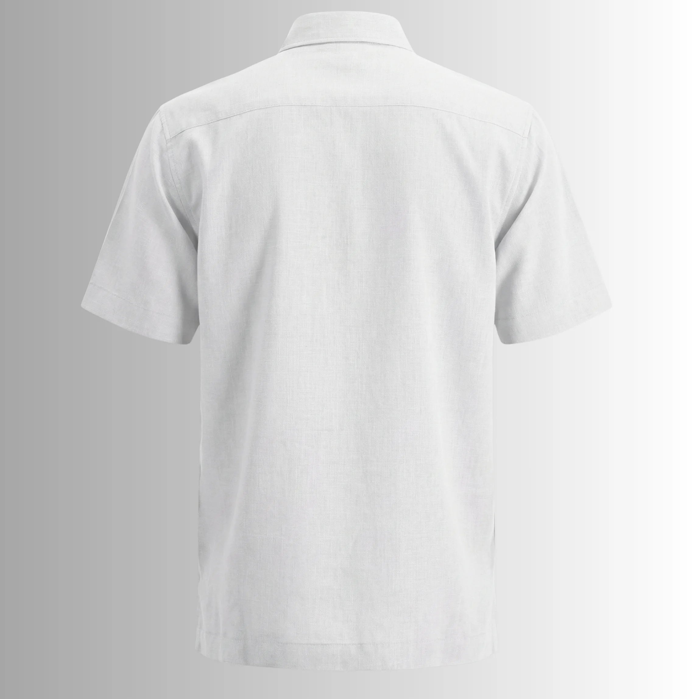 Camisa Guayabera Blanca Multicolor y Alforzas